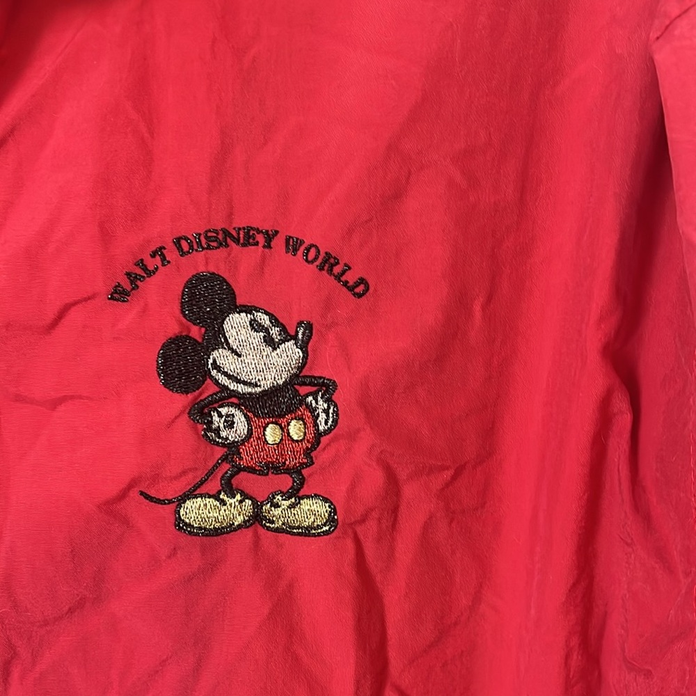 DISNEY PARKS Vintage Red Hooded Windbreaker Zip Up Jacket - Picture 2 of 5